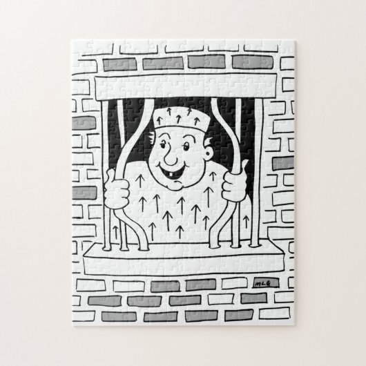 Gevangene ontsnapt vertrekt legpuzzel (Verticaal)