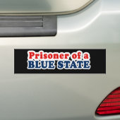 Gevangene van een Blauwe Staat Bumpersticker (Op auto)