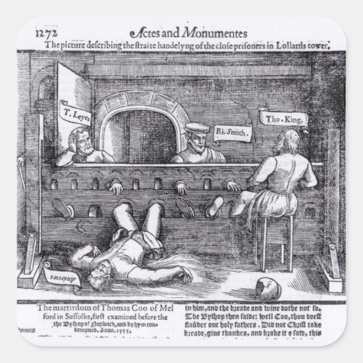 Gevangenen in de Lollards Tower Vierkante Sticker (Voorkant)