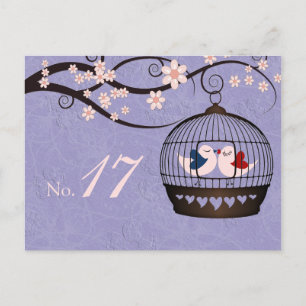 Gevangenen van Liefde Mauve Trouwtafel Nummer Kaar Briefkaart
