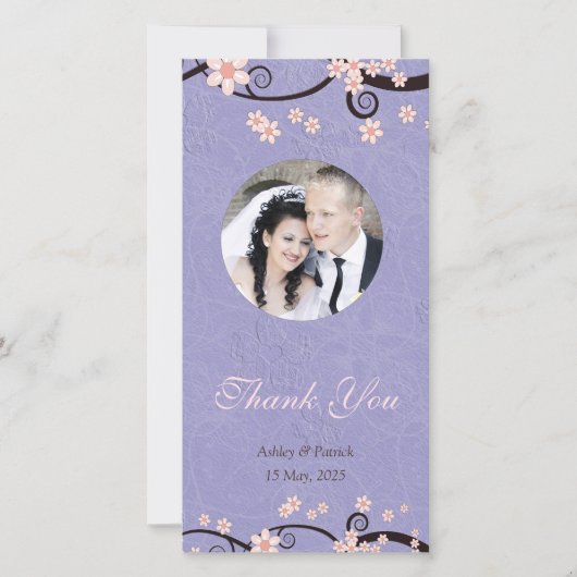 Gevangenen van Liefde Violet Dank U Foto Bedankkaart (Voorkant)