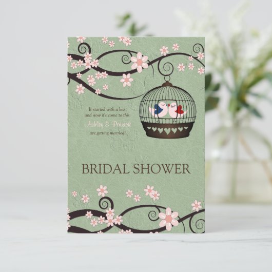 Gevangenen van Love Bridal Shower Uitnodiging (Staand voorkant)