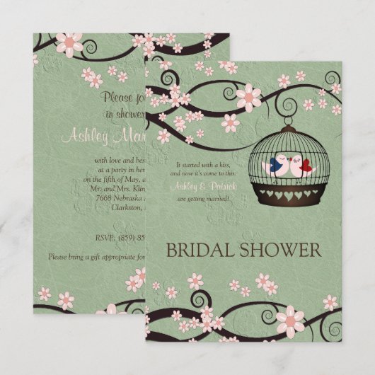 Gevangenen van Love Bridal Shower Uitnodiging (Voorkant / Achterkant)