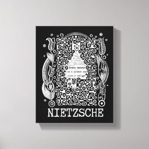 Gevangenis en REFUGE citaat van Nietzsche Canvas Afdruk