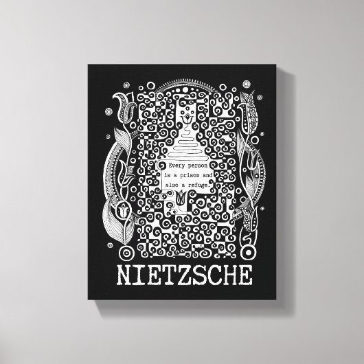 Gevangenis en REFUGE citaat van Nietzsche Canvas Afdruk (Voorkant)