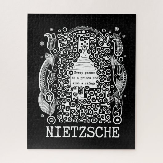 Gevangenis en REFUGE citaat van Nietzsche Legpuzzel (Verticaal)