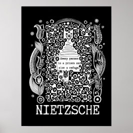 Gevangenis en REFUGE citaat van Nietzsche Poster
