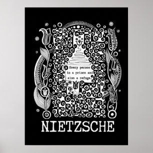 Gevangenis en REFUGE citaat van Nietzsche Poster