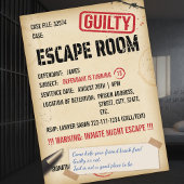 Gevangenis Escape Room Verjaardag Uitnodiging