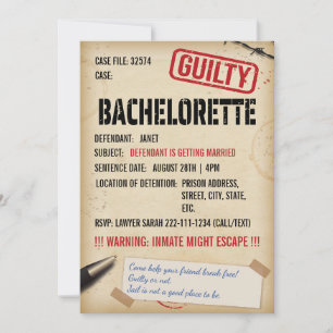 Gevangenis Escape Room vrijgezellenuitnodiging Kaart