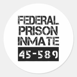 Gevangenis gevangene gevangene Halloween Federal P Ronde Sticker