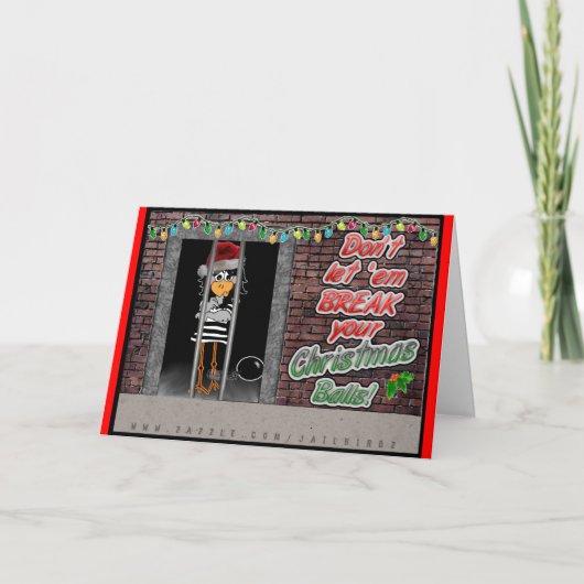 Gevangenis Jailbird Feestdagen Kaart (Voorkant)
