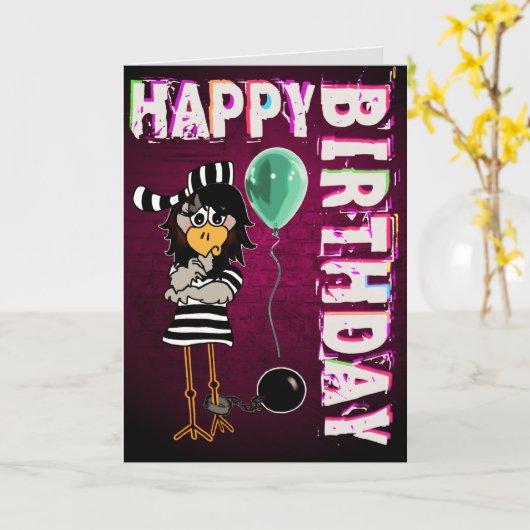 Gevangenis Jailbird Kaart (Gele Bloem)