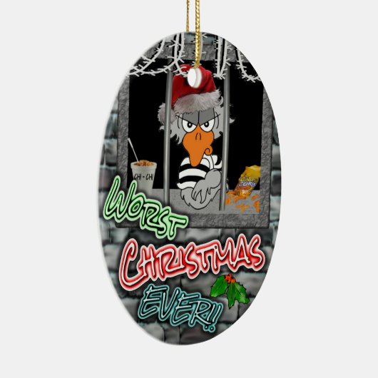 Gevangenis kerstversiering: De slechtste kerstavon Keramisch Ornament (Rechts)