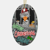 Gevangenis kerstversiering: De slechtste kerstavon Keramisch Ornament (Links)
