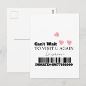 Gevangenis Lange Afstand Schattige Harten Bezoek Briefkaart (Voorkant / Achterkant)