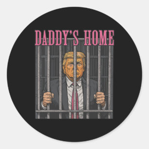 Gevangenis Leider Humor Statement Papa is thuis An Ronde Sticker