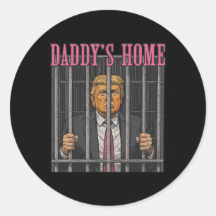 Gevangenis Leider Humor Statement Papa is thuis An Ronde Sticker