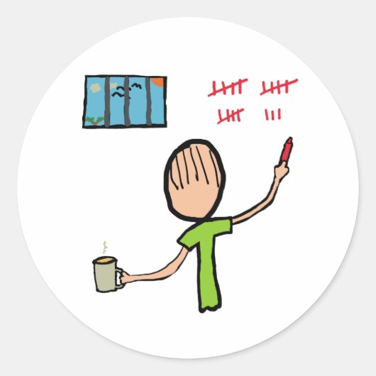 Gevangenis Ronde Sticker (Voorkant)