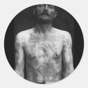 Gevangenis Tattoos Ronde Sticker