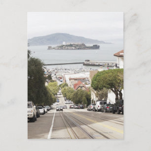 gevangenis van Alcatraz, bekeken vanuit San Franci Briefkaart