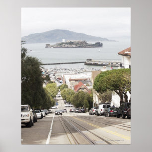 gevangenis van Alcatraz, bekeken vanuit San Franci Poster