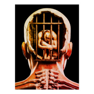 Gevangenis van de Geest – Surrealistische Conceptu Perfect Poster