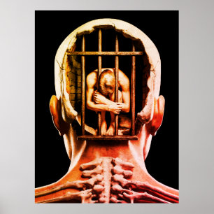 Gevangenis van de Geest – Surrealistische Conceptu Poster