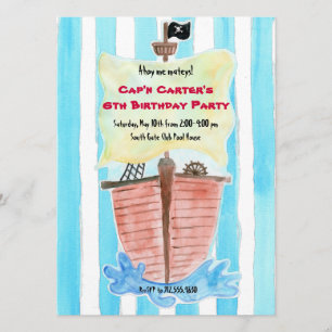 Gevangenis van de geverfde Pirate Ship Birthday Kaart