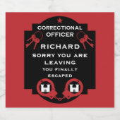 Gevangeniscorrectionaris vertrekt sparkling wijnetiket (Enkel label)