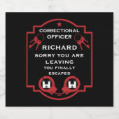 Gevangeniscorrectionaris vertrekt sparkling wijnetiket (Enkel label)