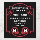 Gevangeniscorrectionaris vertrekt wijn etiket (Enkel label)