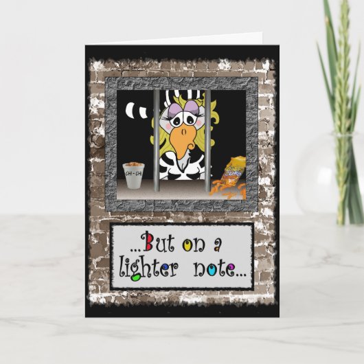 Gevangeniskaart: Vrouw Jailbird Kaart (Voorkant)