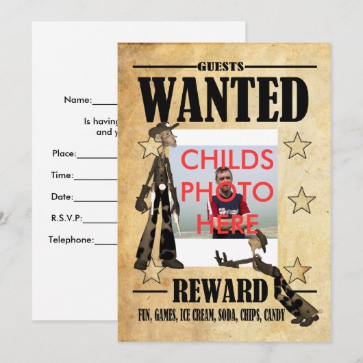 Gevangeniskinderen Gezochte Fotokaart Kaart (Voorkant / Achterkant)