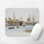 Gevangenisschepen uit de "Costume of Great Britain Muismat (Met muis)