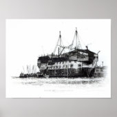 Gevangenisschip in Portsmouth Harbour Poster (Voorkant)