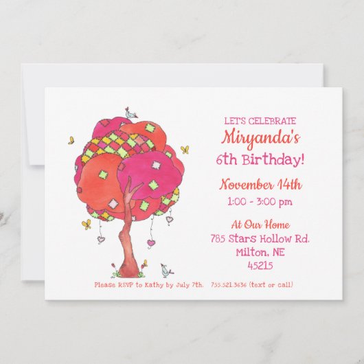 Gevangenisuitnodiging van het meisje met gelaagde  kaart (Voorkant)