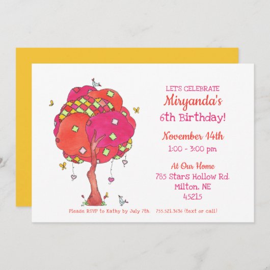 Gevangenisuitnodiging van het meisje met gelaagde  kaart (Voorkant / Achterkant)