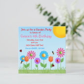 Gevangenisuitnodigingen van Garden Party Ladybug Kaart (Staand voorkant)