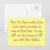 Gevaren van online datering (een buitenaards wezen briefkaart (Voorkant / Achterkant)