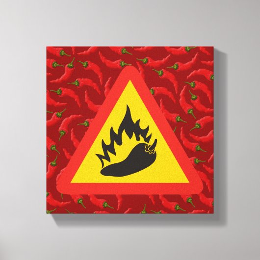Gevarenbord hete peper canvas afdruk (Voorkant)