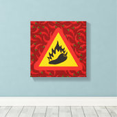 Gevarenbord hete peper canvas afdruk (Insitu (Houten vloer))