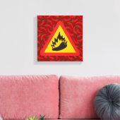 Gevarenbord hete peper canvas afdruk (Insitu (Woonkamer))