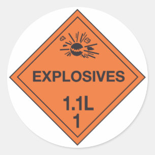 Gevarenbord Klasse 1.1L Explosieven Ronde Sticker