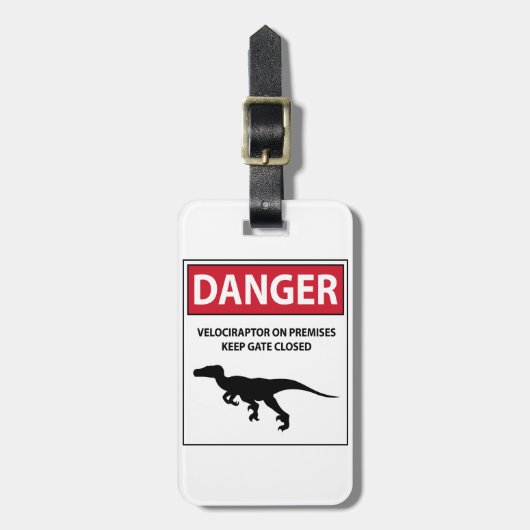 Gevarenbord (Raptors) Bagagelabel (Voorkant verticaal)