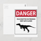 Gevarenbord (Raptors) Briefkaart (Voorkant / Achterkant)