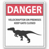 Gevarenbord (Raptors) Sticker (Voorkant)