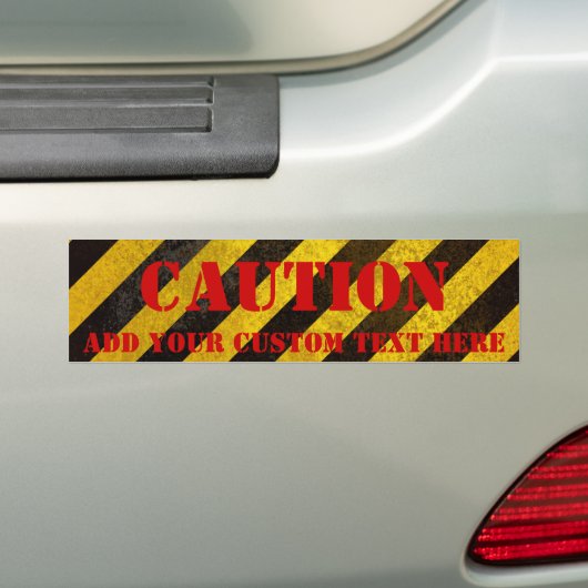 Gevarenstrepen Aangepaste Bumpersticker (Op auto)