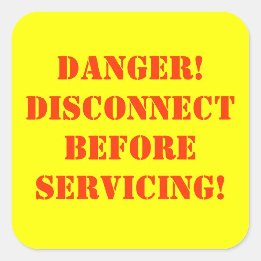 Gevarenwaarschuwingslabel Vierkante Sticker (Voorkant)