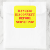 Gevarenwaarschuwingslabel Vierkante Sticker (Tas)